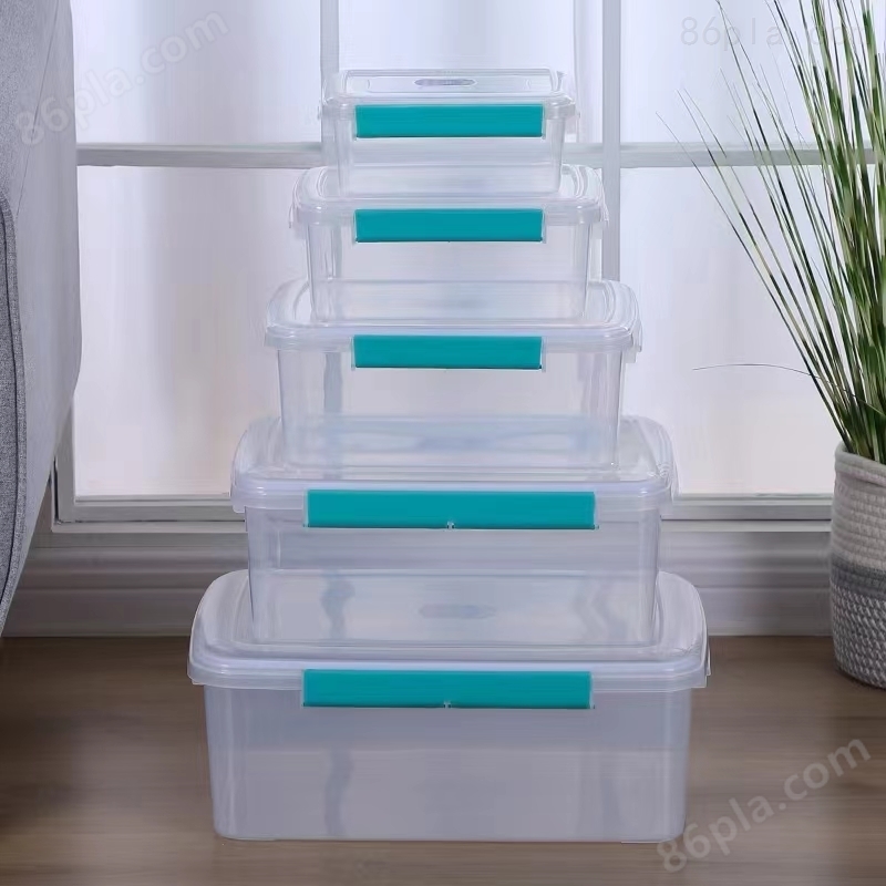 家用多规格收纳箱塑料透明箱子带盖箱子