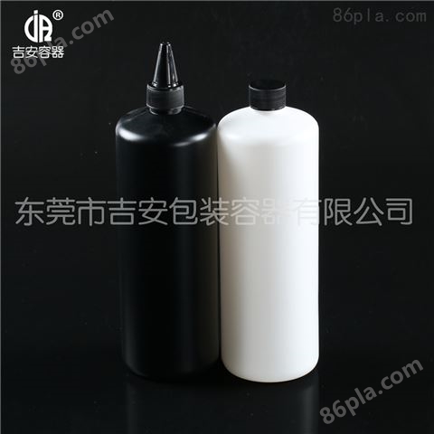 厂家供应1L塑料尖嘴瓶 1000ml毫升黑尖瓶 胶水瓶 美甲包装瓶
