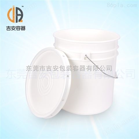 20L圆桶带箍硅胶桶 20KG白色塑料包装桶 涂料桶 *